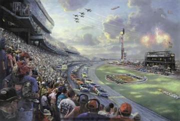 NASCAR THUNDER Thomas Kinkade Peinture à l'huile